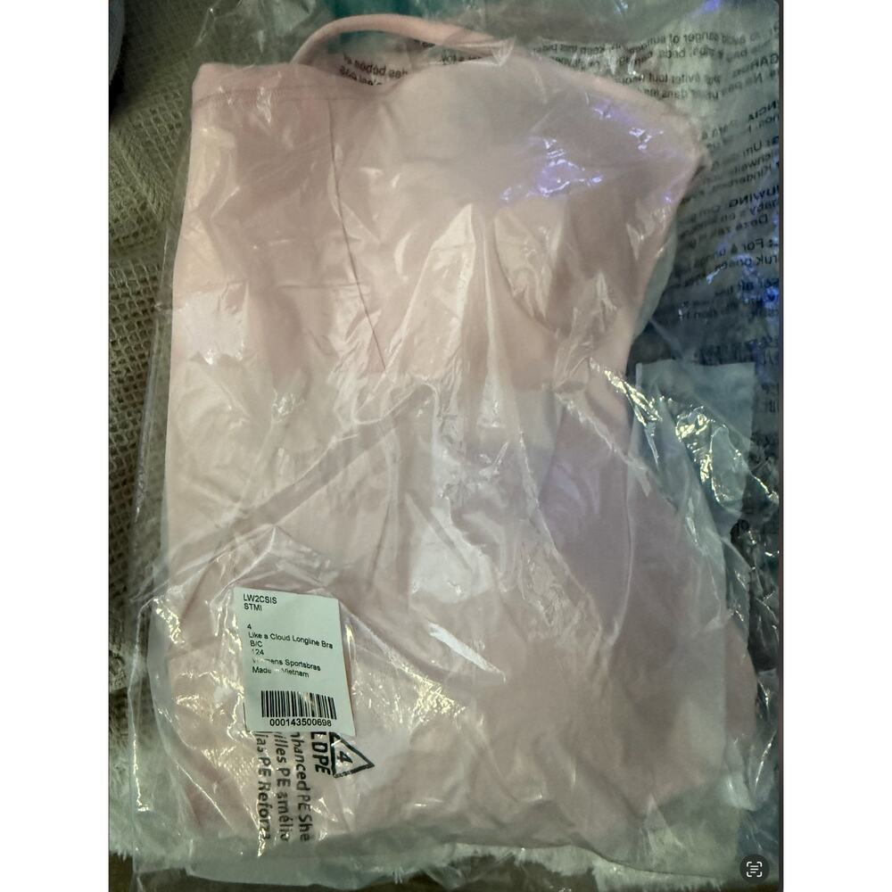 Lululemon Like a Cloud Bra Longline  B/C Cup Strawberry Milkshake Pink Size 4 - Picture 2 of 6